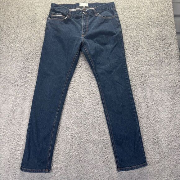 Sun Stone Jeans Mens 36x32‎ Blue Medium Wash Slim Straight Stretch Fit Denim - Picture 1 of 10